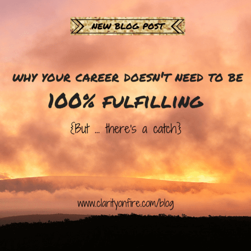 Your career doesn’t need to be 100% fulfilling … but …
